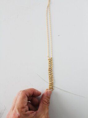 Anthropologie Gold Pendant Statement Necklace